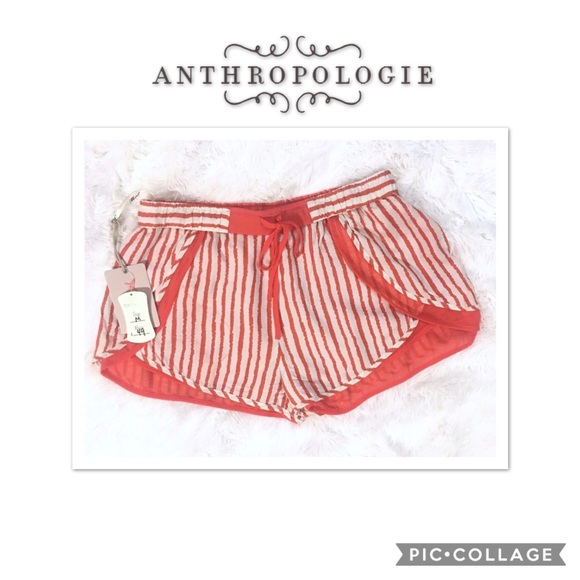 Anthropologie Pants - Anthropologie THML Orange & White Striped Shorts